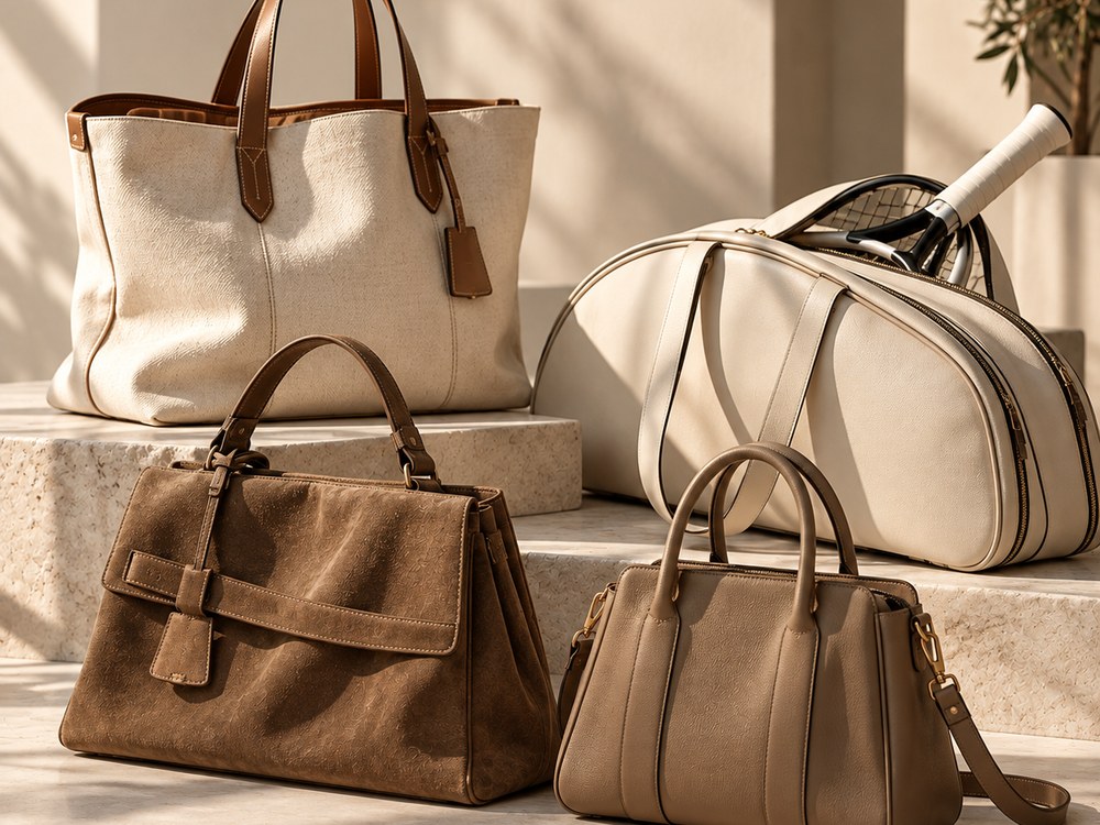 Canvas, suede and leather bags